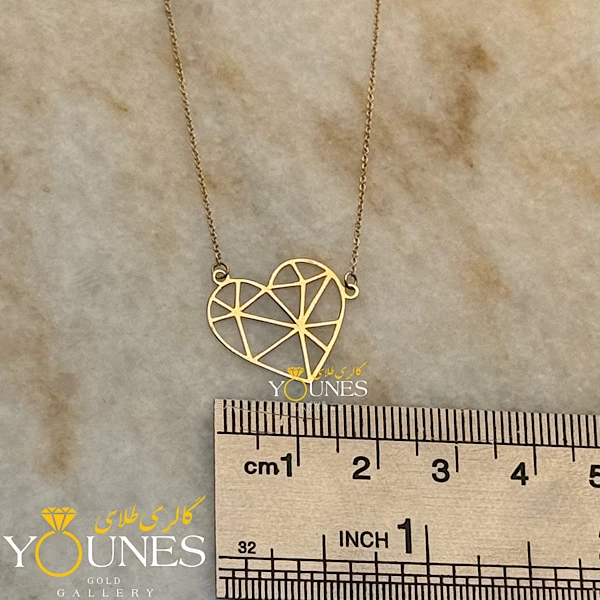 گردنبند قلبی اوریگامی مینیمال طلا